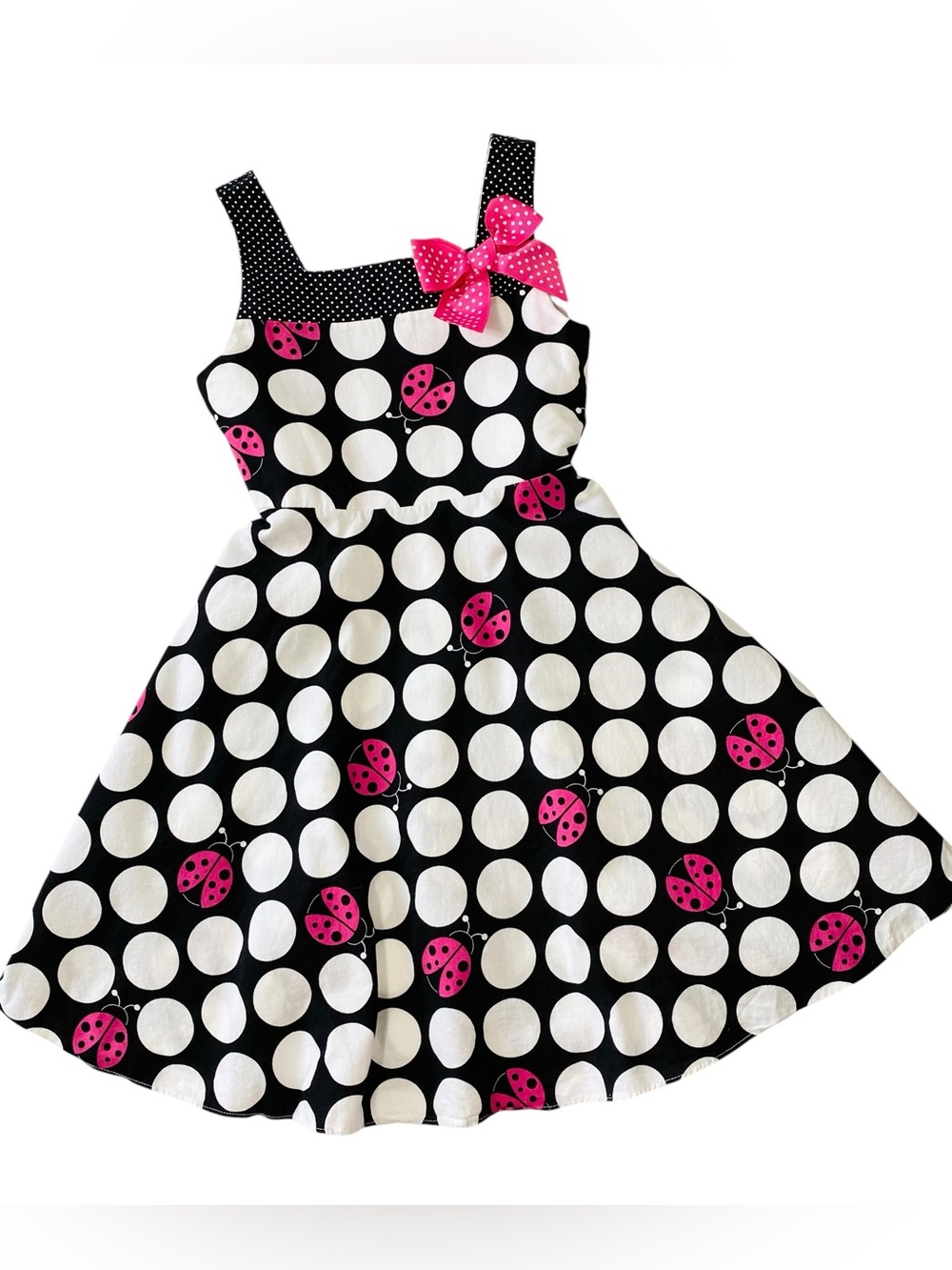 VINTAGE RARE, TOO! Girl's Ladybug Polka Dot Dress